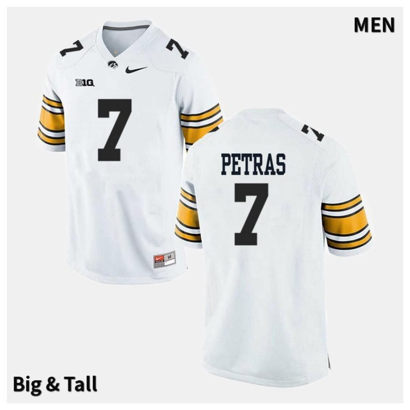 Men's Iowa Hawkeyes NCAA #7 Spencer Petras White Authentic Nike Big & Tall Alumni Stitched College Football Jersey KG34T58JF